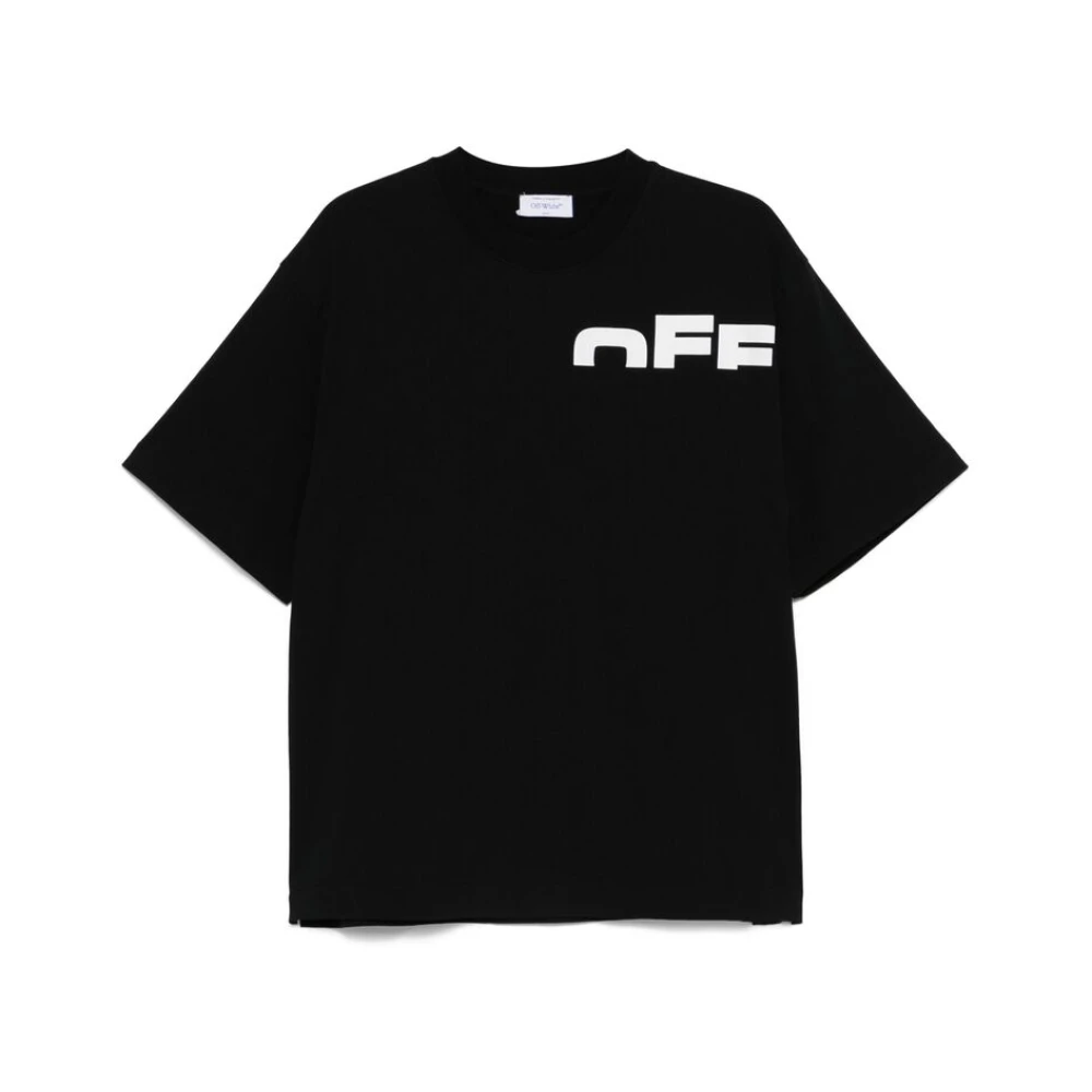 Off White Zwarte Crew Neck T-shirt Korte Mouwen Black Heren