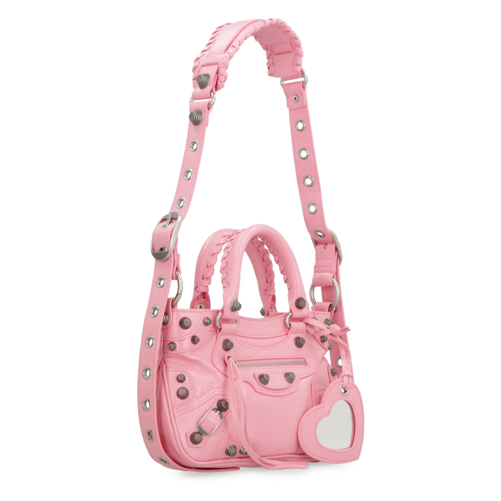 Balenciaga Studded Leren Tote Pink Dames
