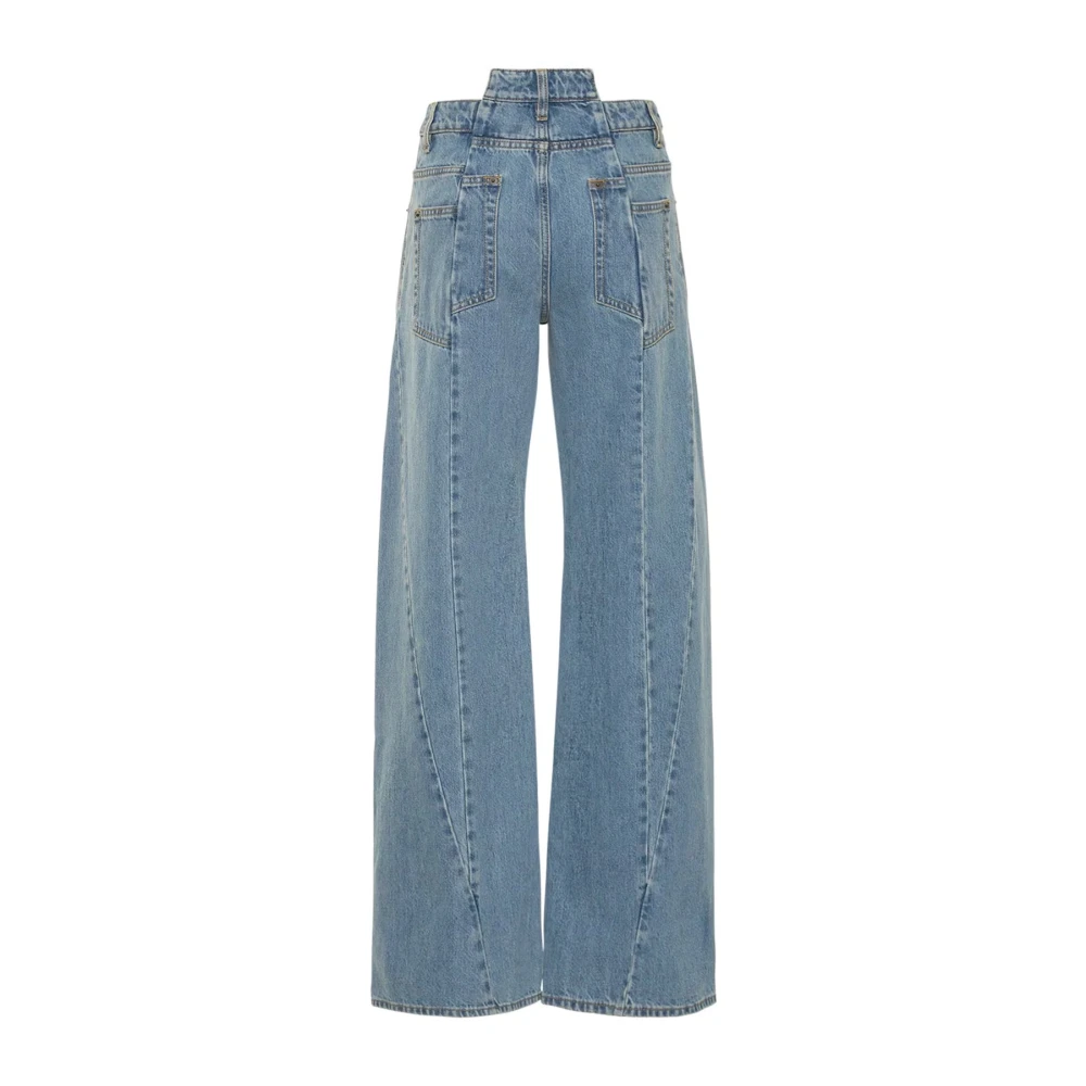 Maison Margiela Iconische Achtersteek Katoenen Jeans Blue Dames