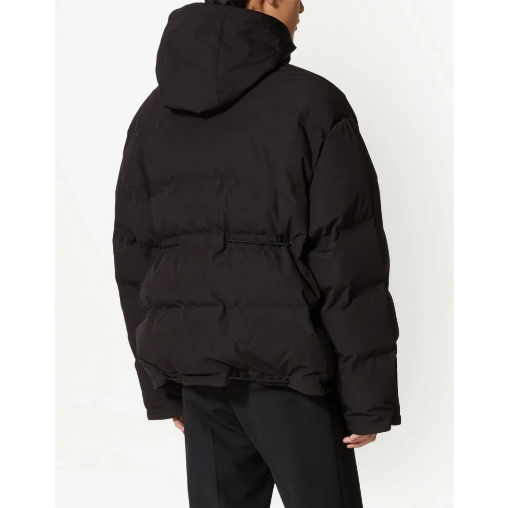 Valentino Garavani Zwarte VLogo Puffer Jas Ritssluiting Black Heren
