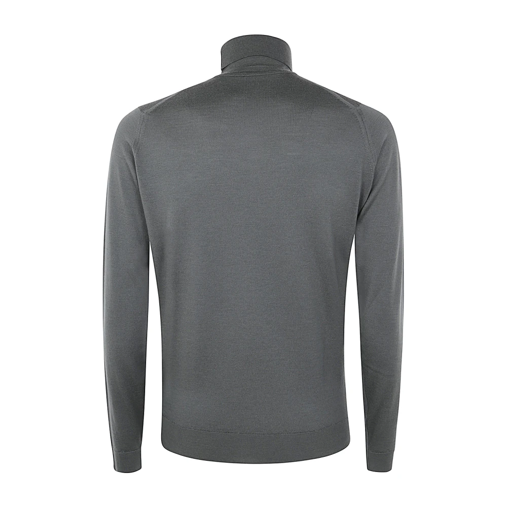 John Smedley Groene Roll Neck Pullover Trui Gray Heren