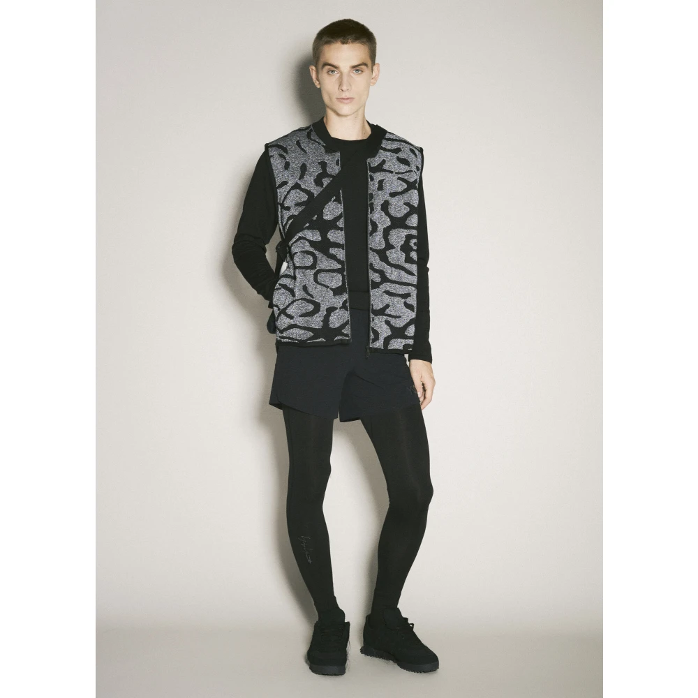 Y-3 Gewatteerd Jacquard Run Gilet Gray Heren
