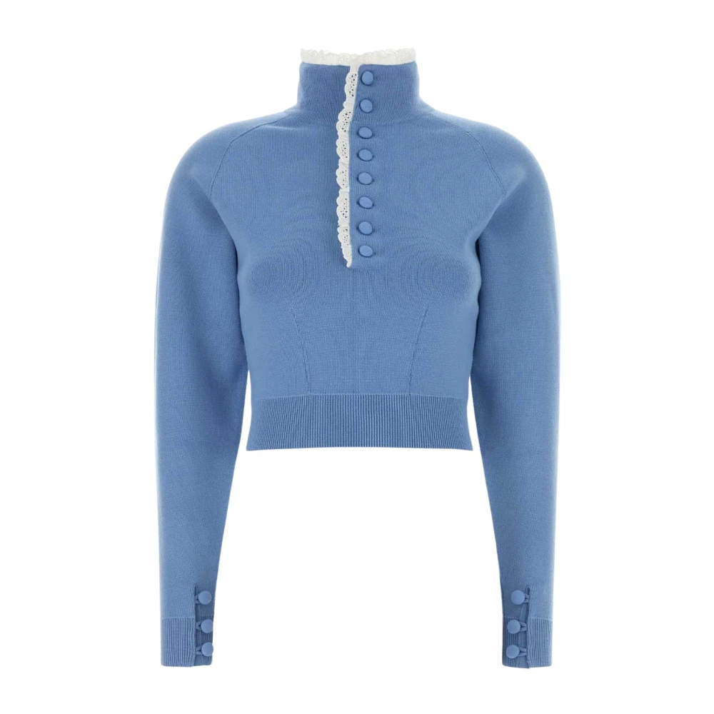 Chloé Blue Turtleneck Jumper - Female - Turtlenecks - 2XS - Knitwear