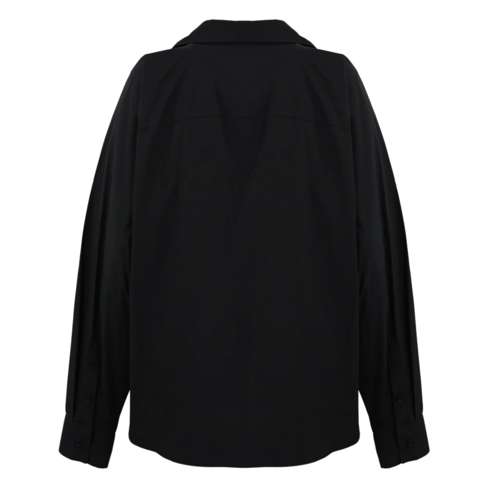 Liviana Conti Zwarte Kimono Mouw Katoenen Shirt Black Dames
