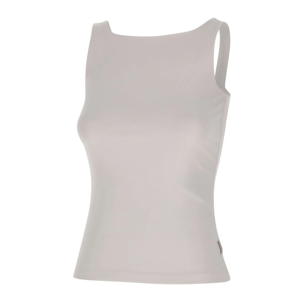 Remain Birger Christensen Witte Jersey Top Mouwloos Regular Fit White Dames