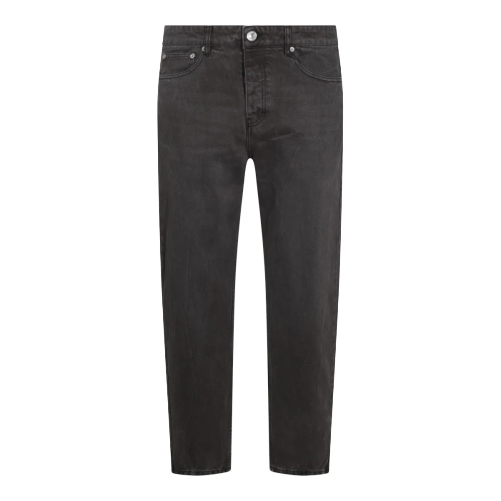 Ami Paris Zwarte Denim Jeans met Gebruikt Effect Black Heren