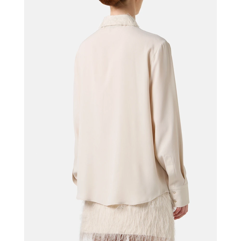 Iceberg Stoffige gekleurde zijde blend crepe de chine overhemd met elegante details Beige Dames