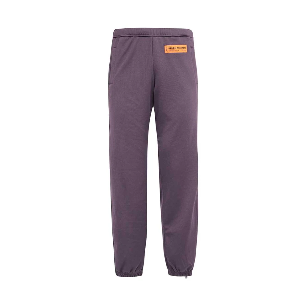 Heron Preston Contrast Streep Katoenen Broek Purple Heren