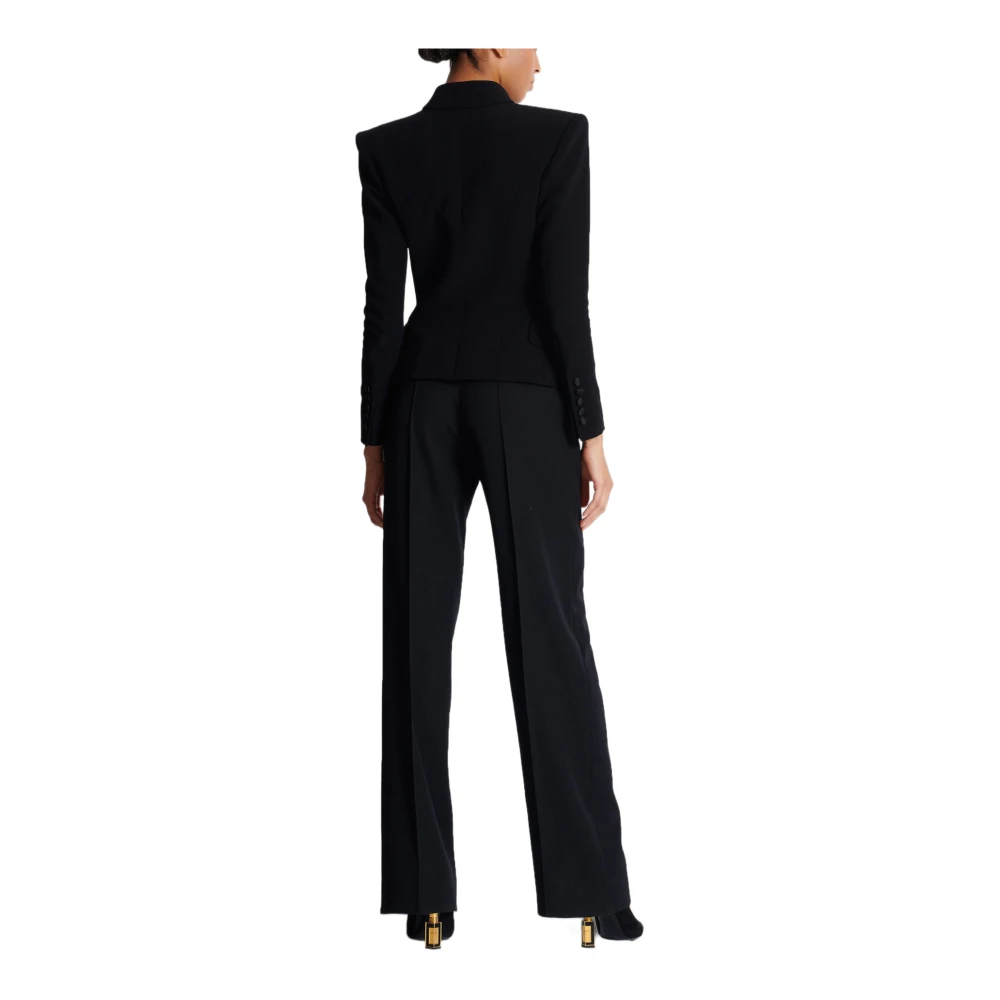 Balmain Aansluitend jasje met 6 knopen en patches Black Dames