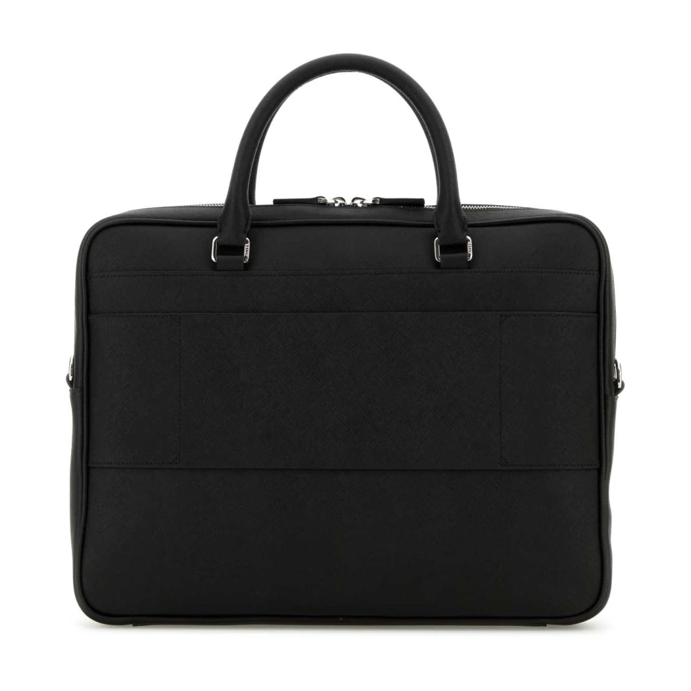 Bally Klassieke Leren Aktetas Black Heren