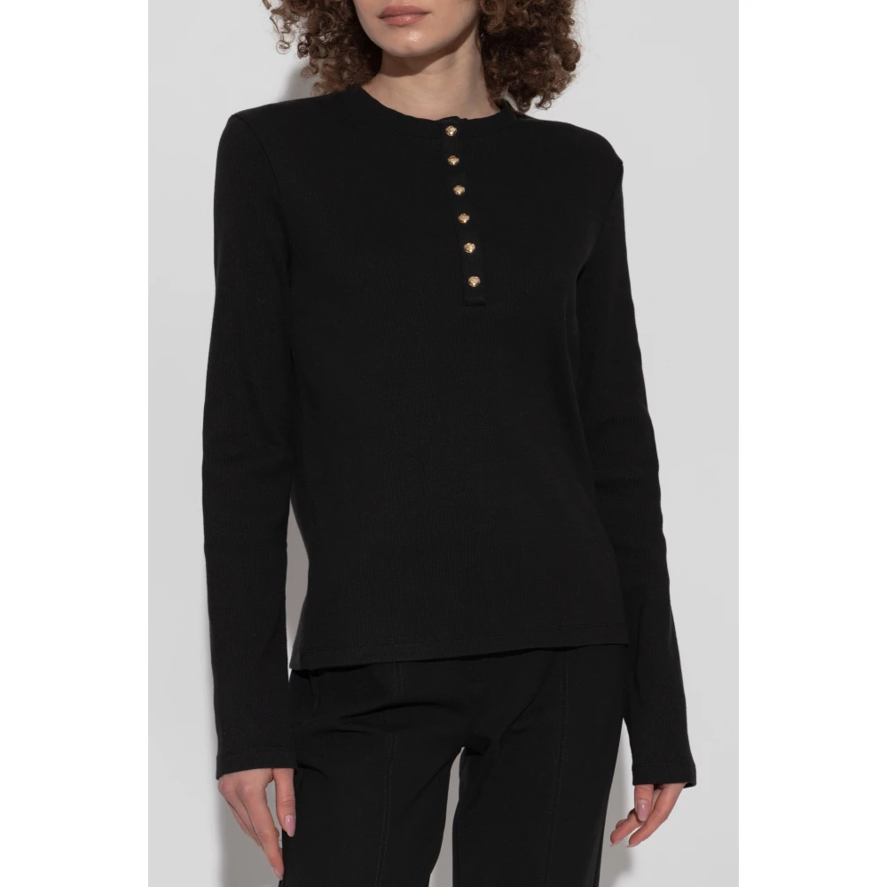 Anine Bing Geribbelde top 'Alessia' Black Dames