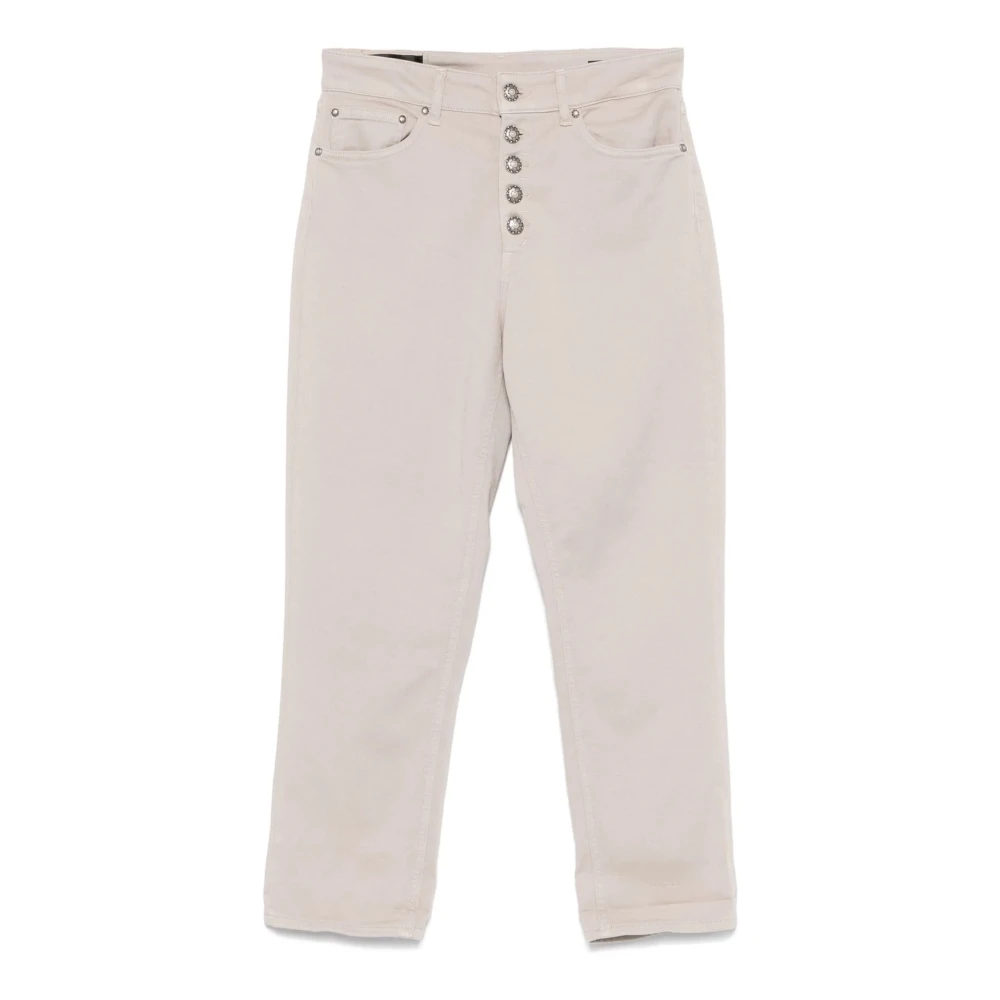 Dondup Women's Beige Straight Fit Jeans, W24, Koons Trousers
