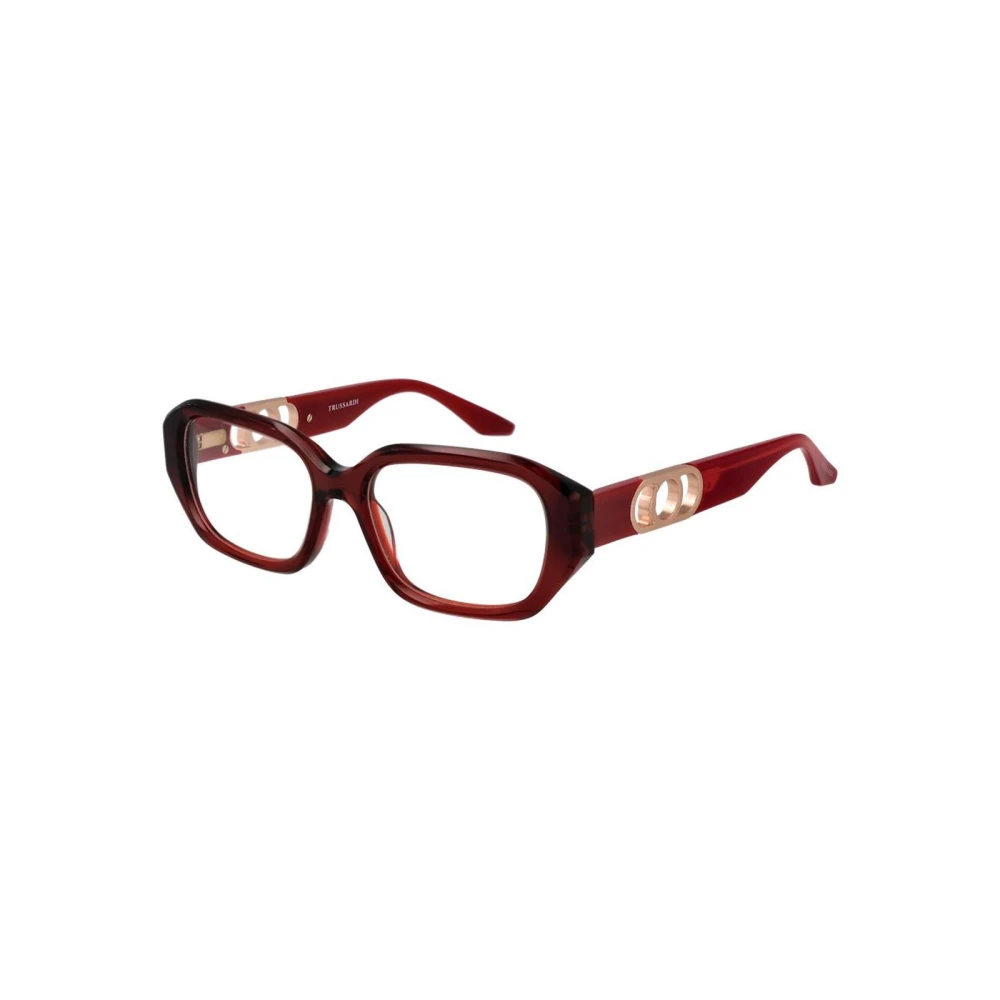 Trussardi Women's Red Glasses, One Size, Fashionable Cat-Eye Glasses Frame