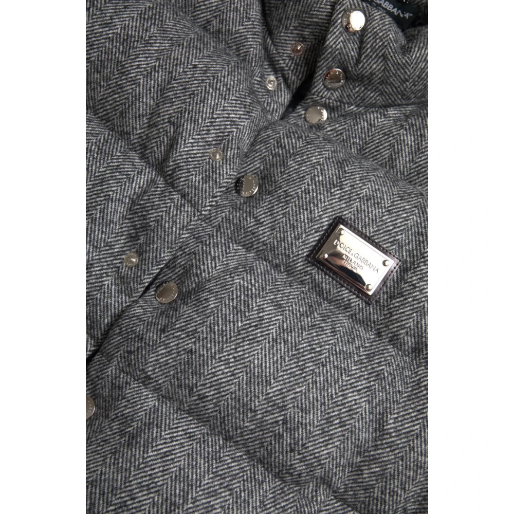 Dolce & Gabbana Elegante Chevron Gebreide Vest in Grijs Gray Heren