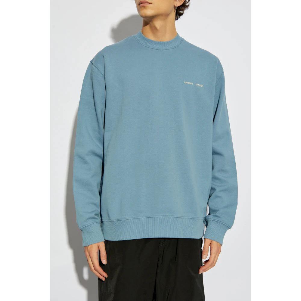 Samsøe Sweatshirt met logo Norsbro Blue Heren