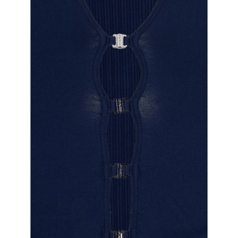 pinko Blauwe V-hals Sweater in Viscosemix Blue Dames