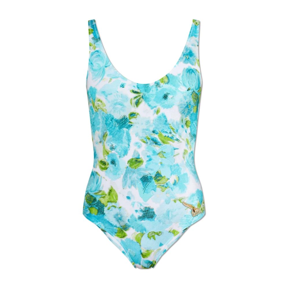 Chloé , Swimsuits, Female, Blue, Xs, Aqua Flower-Print One-Piece Swimsuit