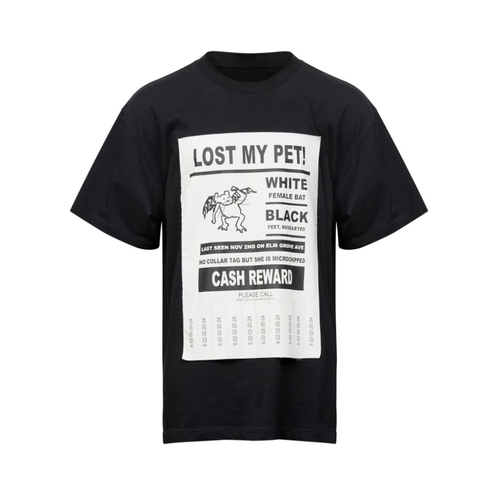 MM6 Maison Margiela Graphic Print Crew Neck T-shirt Black Heren