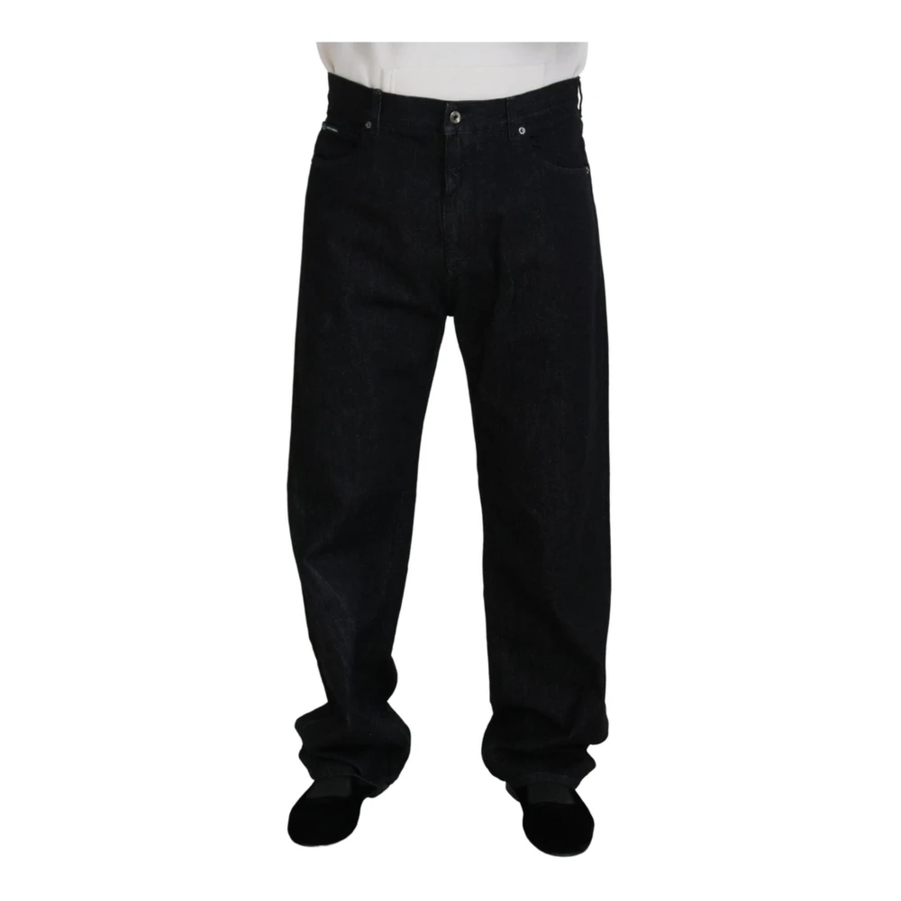 Dolce & Gabbana Men's Black Brand New Denim Pants With Logo Details