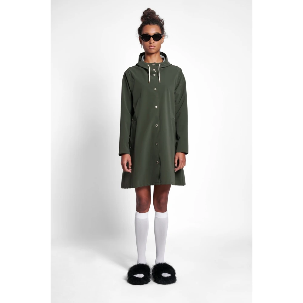 Stutterheim Lichtgewicht Matte A-Lijn Regenjas Green Dames