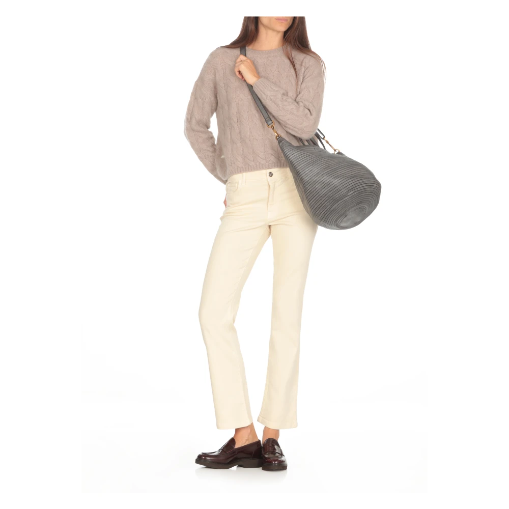 Majo Grijze Leren Schoudertas Vrouw Gray Dames
