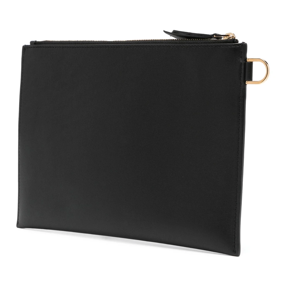 Lanvin Zwarte Flat Pouch Sequens Black Dames