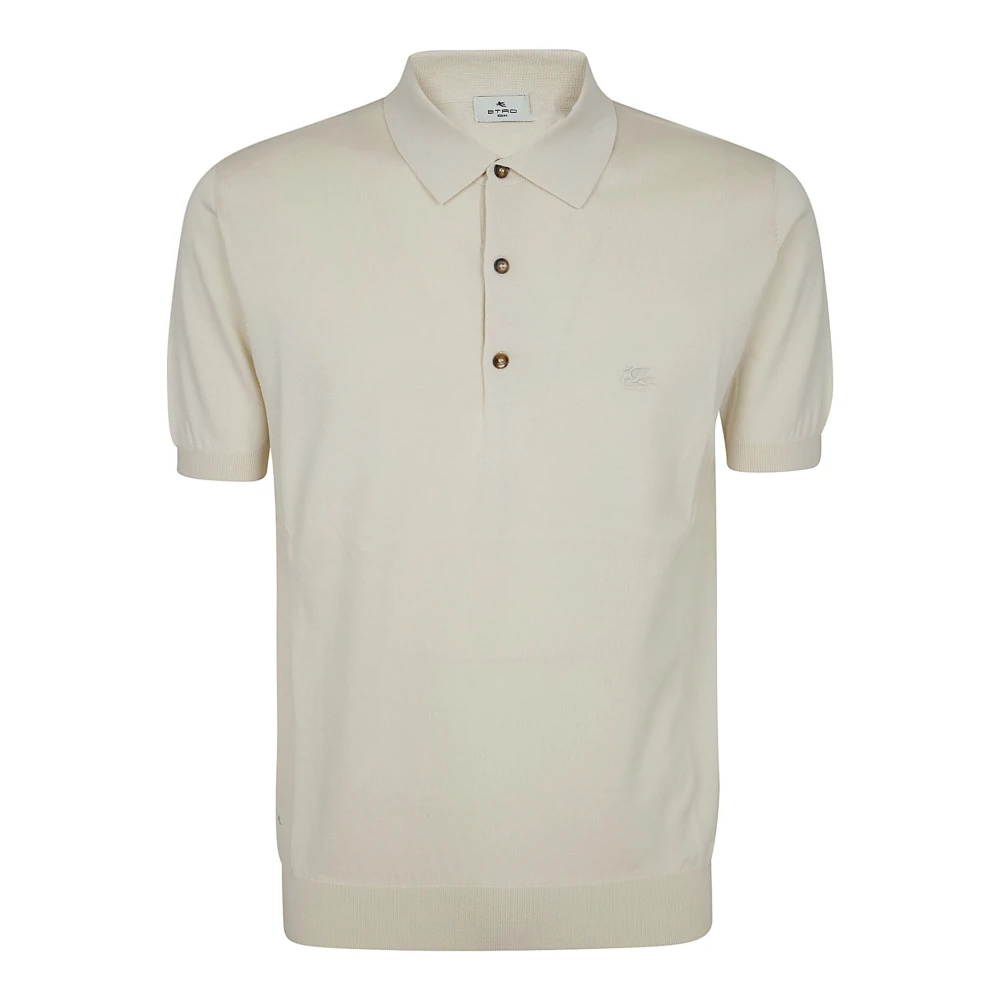 Etro Men's Beige Pegaso Polo - Polo Shirts - M - Tops