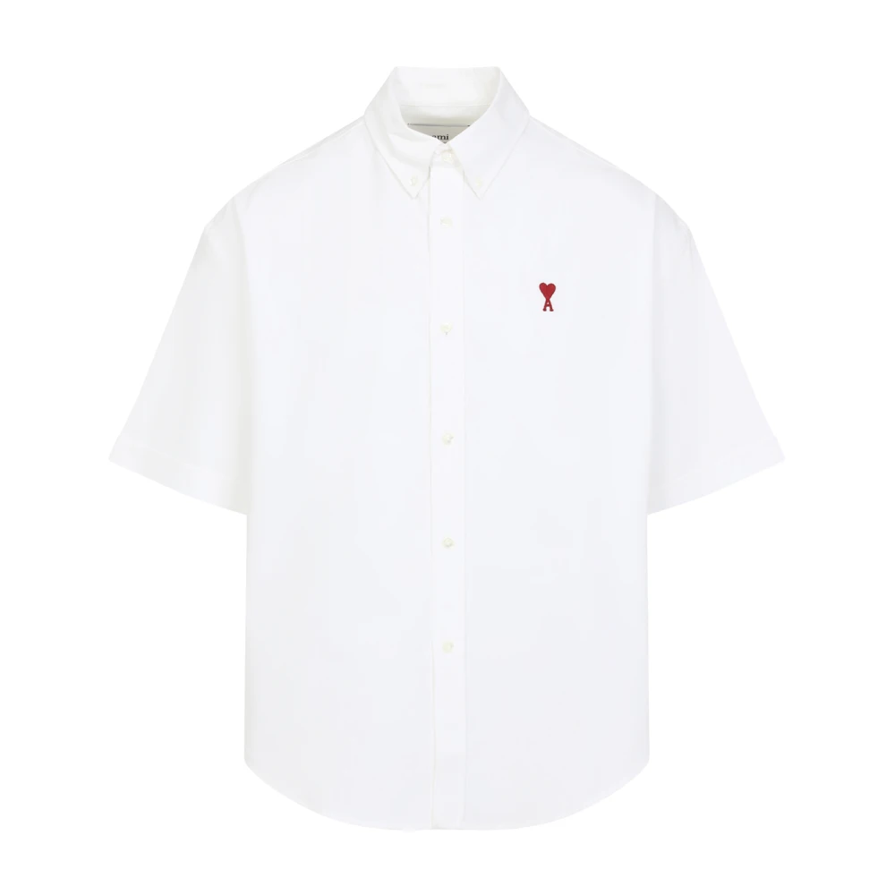 Ami Paris Wit Katoenen Overhemd Moderne Modestijl White Heren