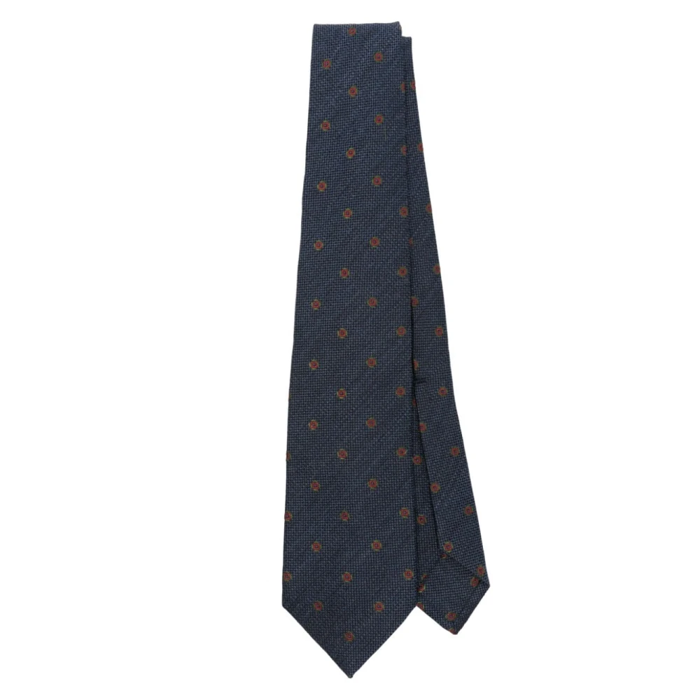 Barba Blauwe Bloemen Jacquard Stropdas Blue Heren