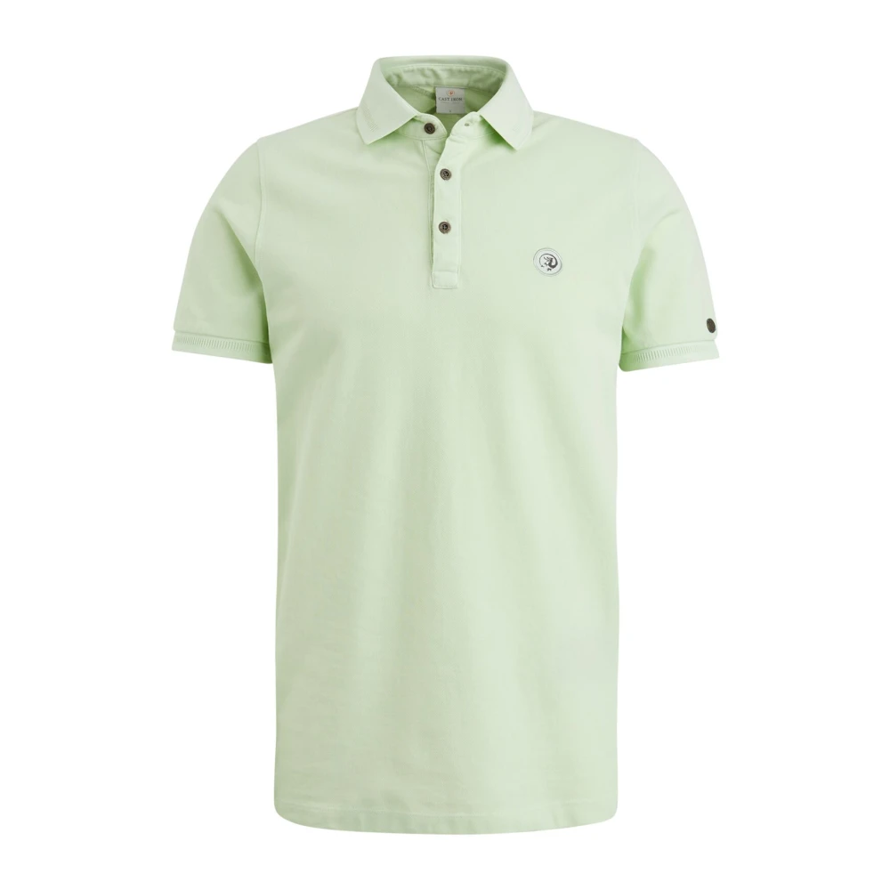 Cast Iron Garment-Dyed Polo Shirt Green Heren
