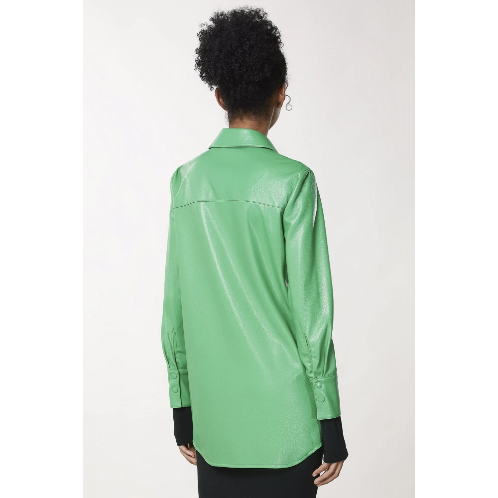 PATRIZIA PEPE Gelaagde blouse shirtstof Green Dames