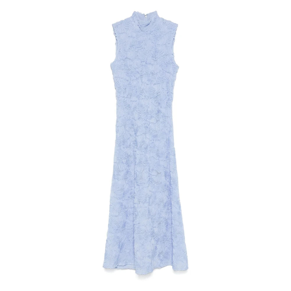 Rotate Birger Christensen Lichtblauwe Mesh Maxi Jurk Blue Dames