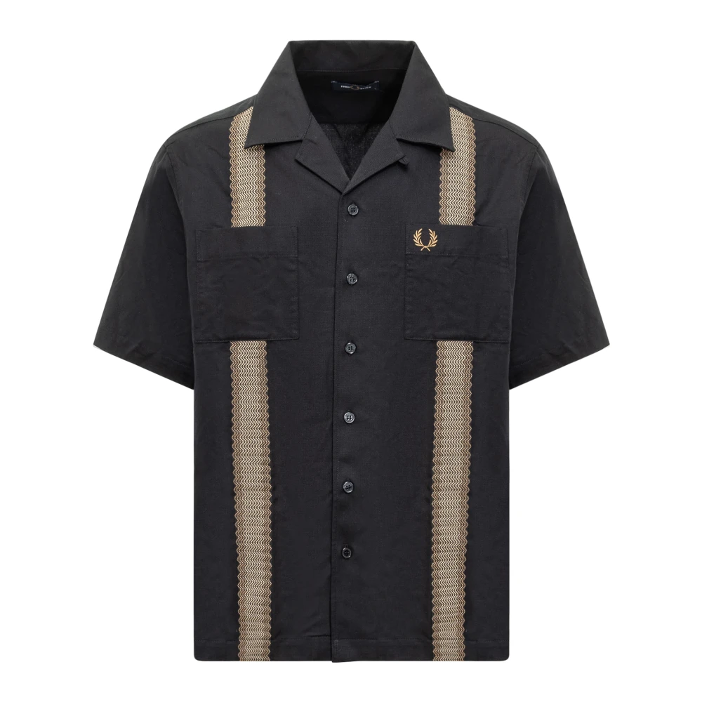 Fred Perry Short Sleeve Shirts Black Heren