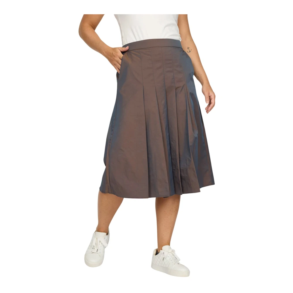2-Biz Rok midi met bloemenprint Brown Dames