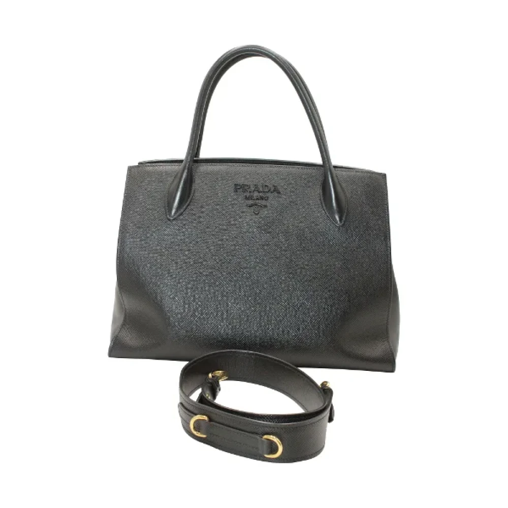 Prada Vintage Pre-owned Leather prada-bags Black Dames