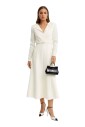 robe-midi-creme-avec-encolure-pointue