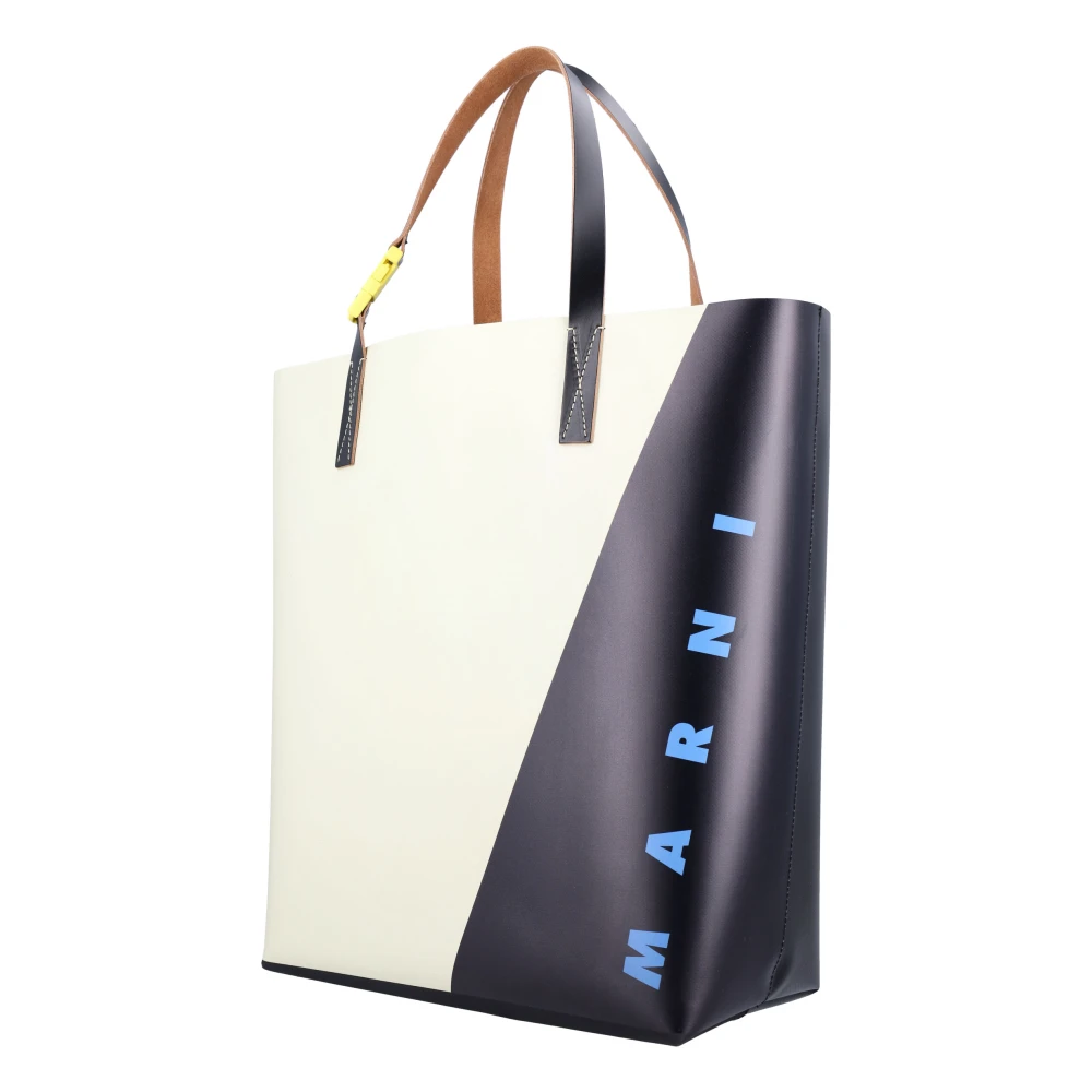 Marni Zwarte Shell Handtas Tribeca Shopper Beige Heren