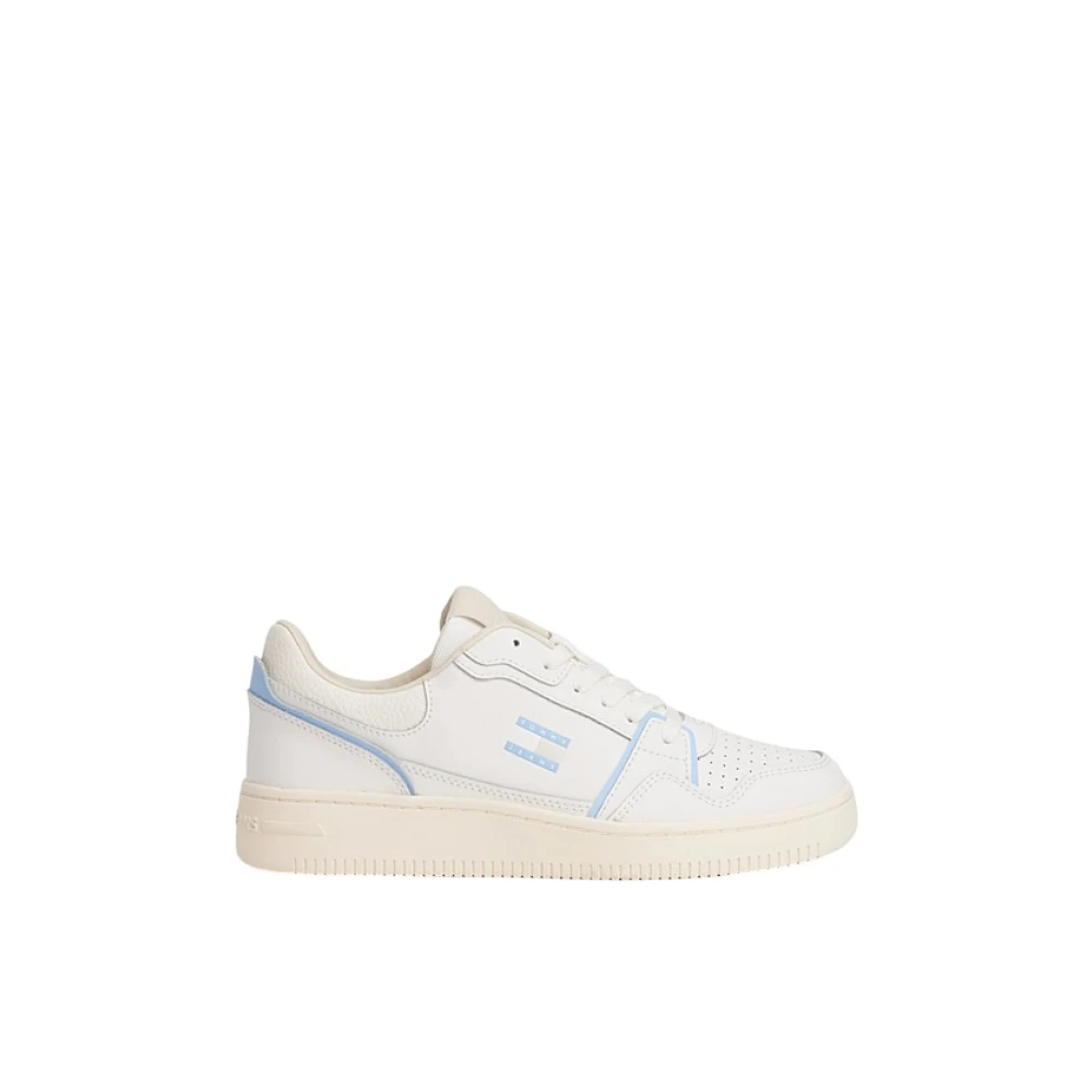 Tommy Jeans White Heritage Basketball Leather Trainers - Female - Sneakers - White - 5 Uk - Shoes