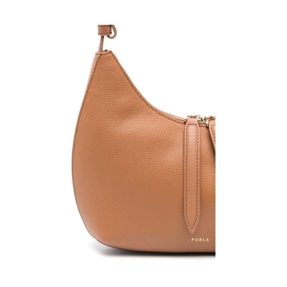 Furla Bruine Schoudertas Met Ritssluiting Brown Dames