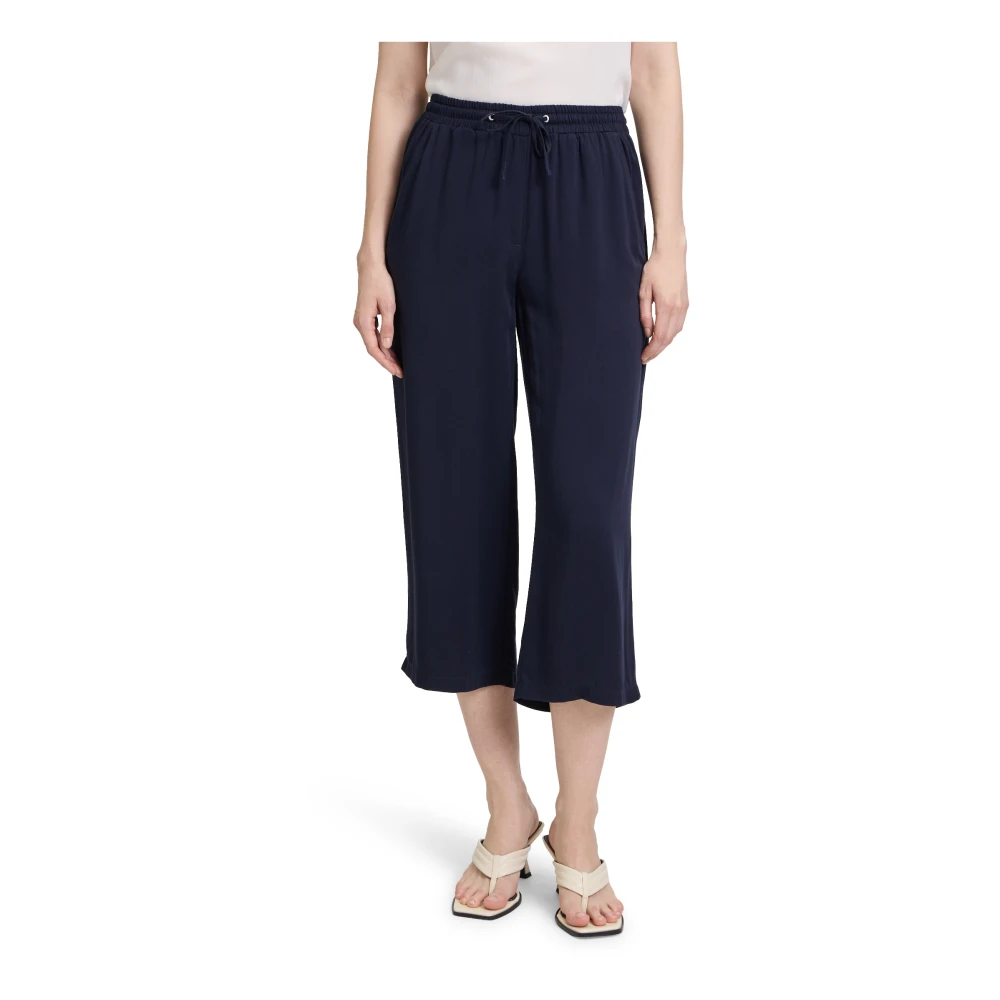 Betty Barclay Elastische taille broek met zakken Blue Dames