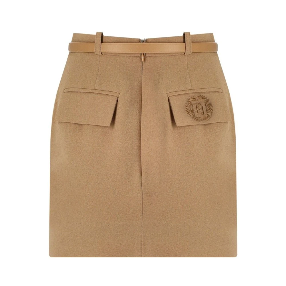 Elisabetta Franchi Kameel Riemrok Beige Dames