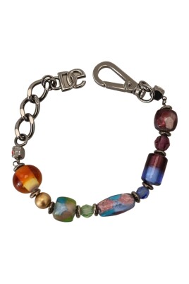 multicolor-silver-chain-beaded-bracelet