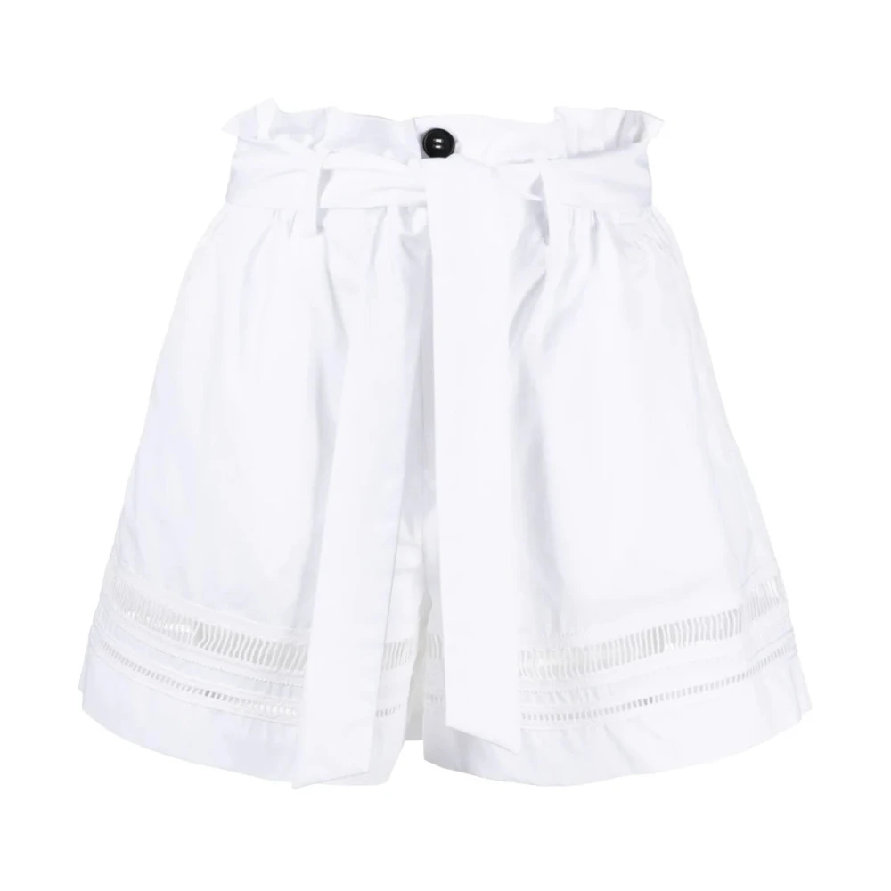 Lorena Antoniazzi Witte Casual High Waist Katoenen Shorts White Dames