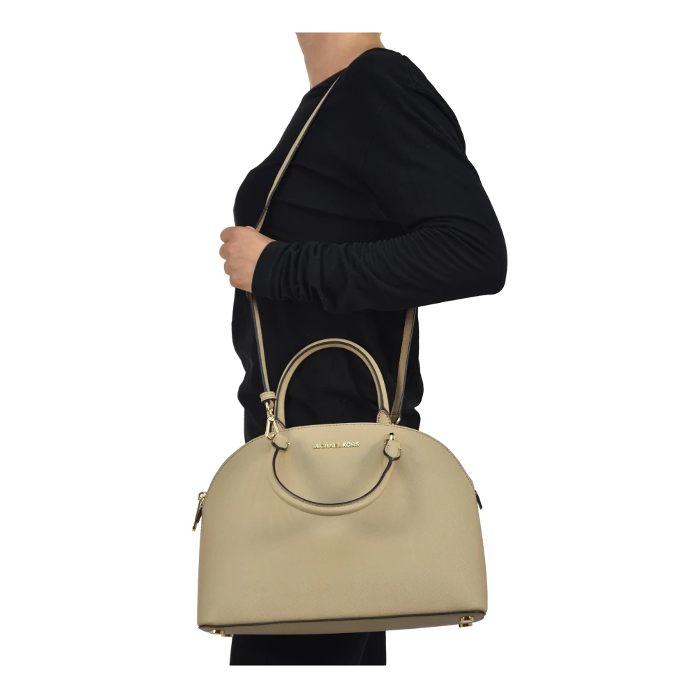 Michael Kors Emmy Large Dome Schoudertas Beige Dames