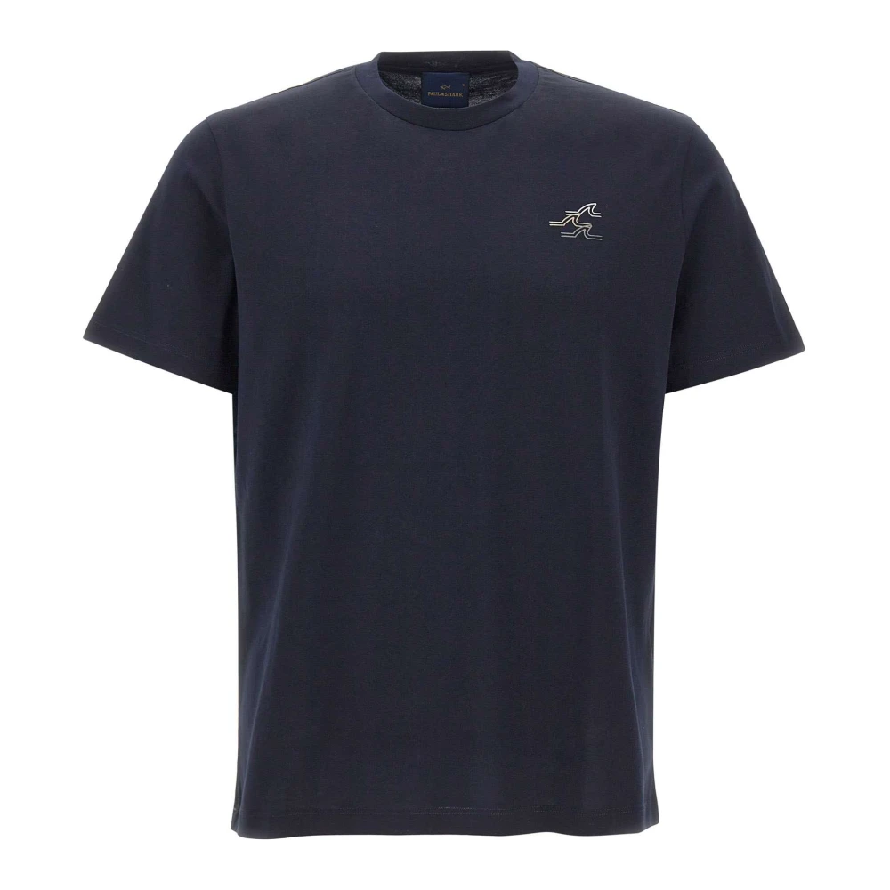 Paul & Shark Men's Blue Cotton Logo T-Shirt - Image 2