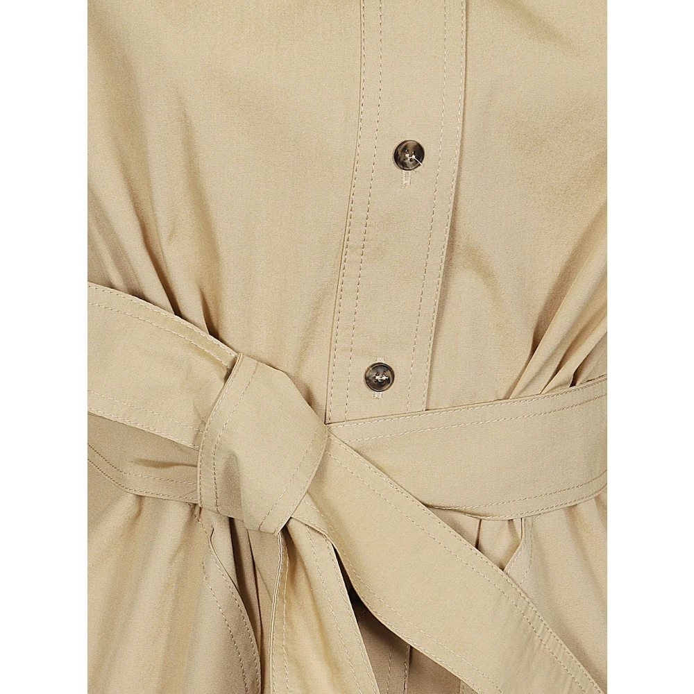 Max Mara Weekend Beige Katoenen Knielange Overhemdjurk Beige Dames