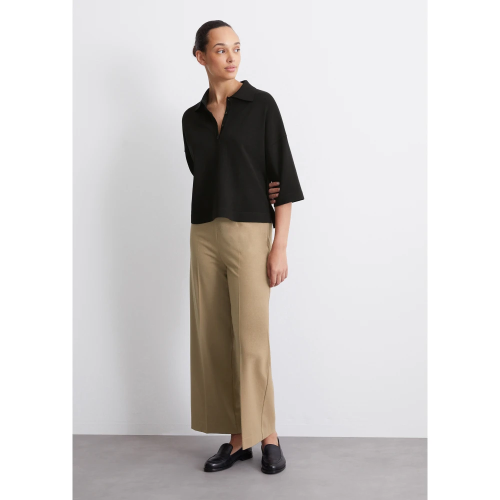 Marc O'Polo Fijngebreid poloshirt los Black Dames