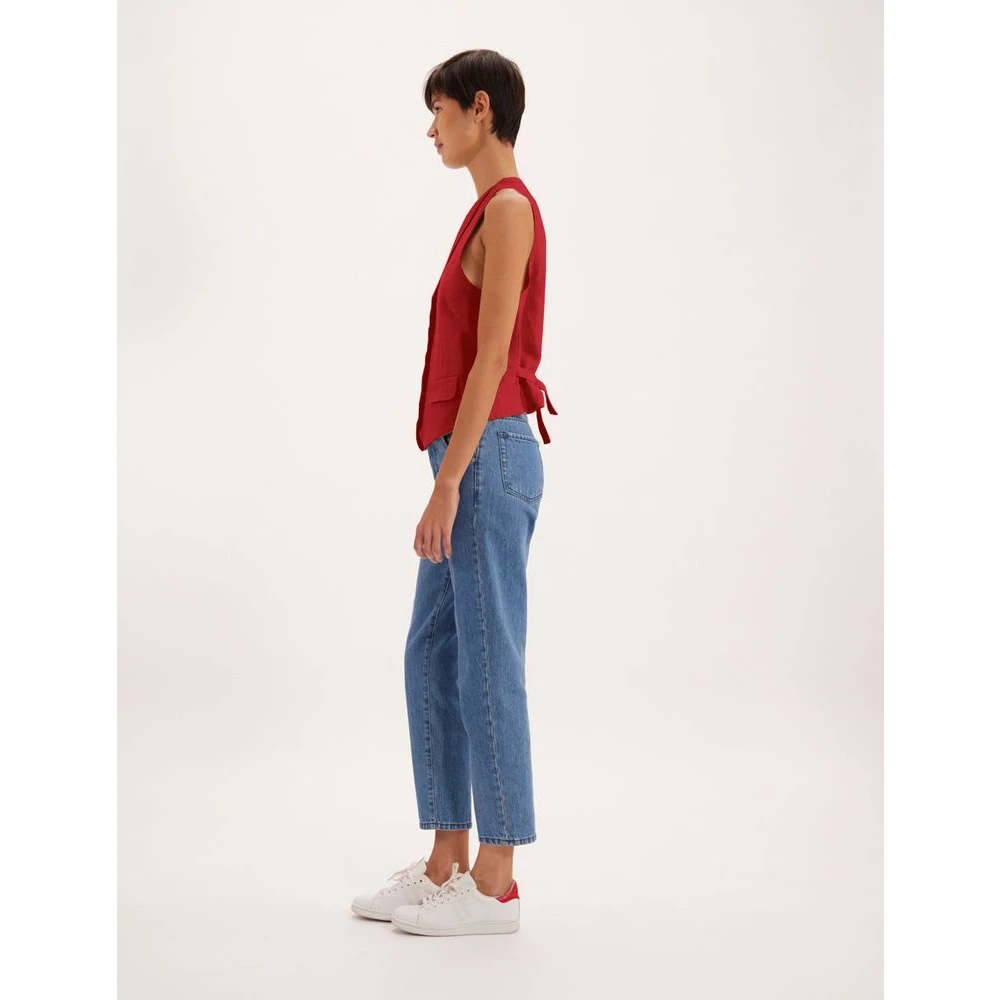 Ines De La Fressange Paris Robinson framboos linnen vest Pink Dames