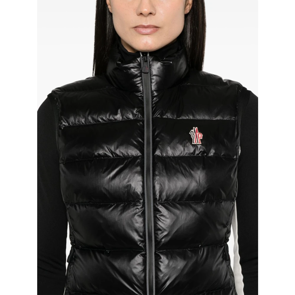 Moncler Gewatteerde Zwarte Trui met Ritszakken Black Dames