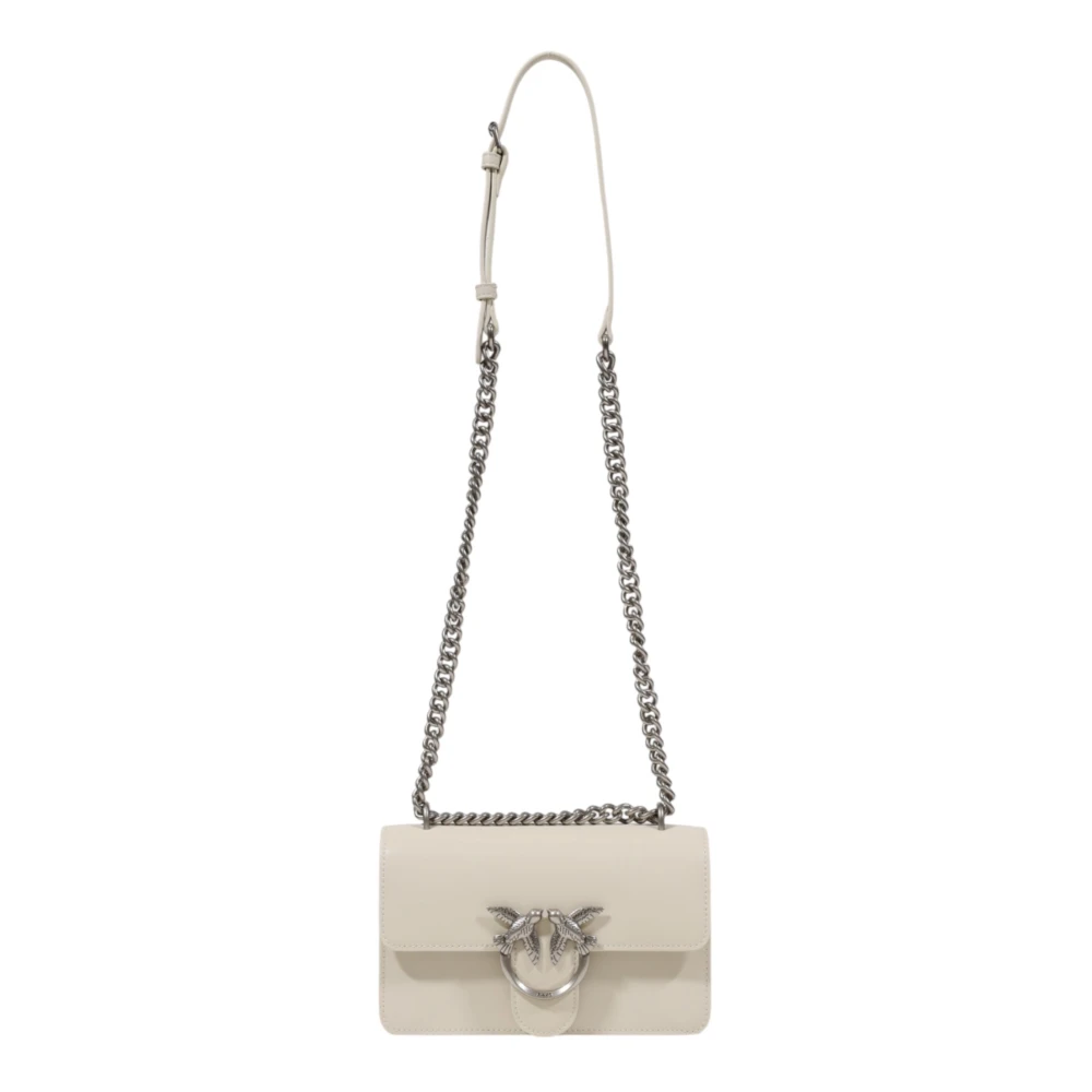 Pinko Luxurious Lace-Up Leather Ankle Boots - Female - Cross Body Bags - White - One Size - Bags